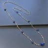 Collana A Nodo Orafo Dorato Con Pietra Di Luna (Adularia) E Lapis Lazulli