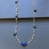 Collana A Nodo Orafo Dorato Con Pietra Di Luna (Adularia) E Lapis Lazulli