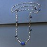 Collana A Nodo Orafo Dorato Con Pietra Di Luna (Adularia) E Lapis Lazulli