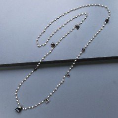 Collana A Nodo Orafo Dorato Con Cristallo Opaco E Quarzo Fume