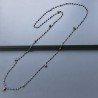 Collana A Nodo Orafo Rosato Con Cristallo Blu Metallizzato E Pirite Naturale