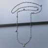Collana A Nodo Orafo Rosato Con Cristallo Blu Metallizzato E Pirite Naturale