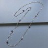 Collana A Nodo Orafo Argentato Con Cristallo Opaco E Granato