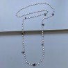 Collana A Nodo Orafo Argentato Con Cristallo Opaco E Granato