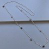 Collana A Nodo Orafo Argentato Con Cristallo Opaco E Granato