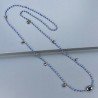 Collana A Nodo Orafo Dorato Con Cristallo Blu E Quarzo Fume