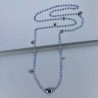 Collana A Nodo Orafo Dorato Con Cristallo Blu E Quarzo Fume