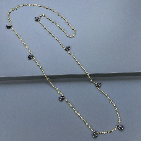 Collana A Nodo Orafo Dorato Con Peridoto E Pietra Di Luna Cioccolato