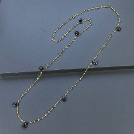 Collana A Nodo Orafo Dorato Con Peridoto E Pietra Di Luna Cioccolato