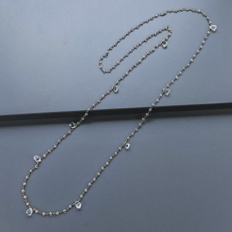 Collana A Nodo Orafo Dorato Con Cristallo E Cristallo Di Rocca