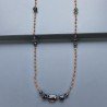 Collana A Nodo Orafo Brunito Con Cristallo Arancio E Quarzo Fume