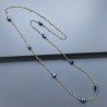 Collana A Nodo Orafo Dorato Con Peridoto E Sodalite