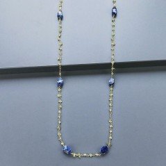 Collana A Nodo Orafo Dorato Con Peridoto E Sodalite Collana A Nodo Orafo Dorato Con Peridoto E Sodalite