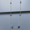 Collana A Nodo Orafo Dorato Con Peridoto E Sodalite