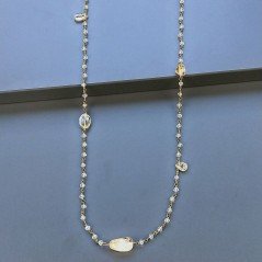 Collana A Nodo Orafo Dorato Con Cristallo E Quarzo Citrino