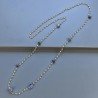 Collana A Nodo Orafo Dorato Con Cristallo,Iolite E Giada