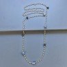 Collana A Nodo Orafo Dorato Con Cristallo,Iolite E Giada