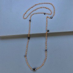 Collana A Nodo Orafo Dorato Con Cristallo Arancio E Granato