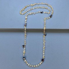 Collana A Nodo Orafo Dorato con Quarzo Citrino E Granato