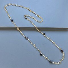 Collana A Nodo Orafo Dorato con Quarzo Citrino E Granato