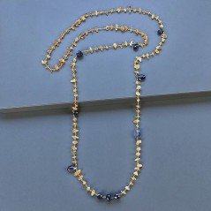 Collana A Nodo Orafo Dorato con Quarzo Citrino E Iolite