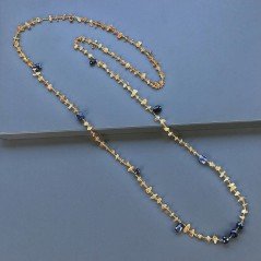 Collana A Nodo Orafo Dorato con Quarzo Citrino E Iolite