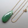 Collana Girocollo Con Catena Dorato Argento 925 E Avventurina Gocce Piatto Briolette Sfaccettate A Mano