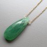 Collana Girocollo Con Catena Dorato Argento 925 E Avventurina Gocce Piatto Briolette Sfaccettate A Mano