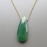 Collana Girocollo Con Catena Dorato Argento 925 E Avventurina Gocce Piatto Briolette Sfaccettate A Mano