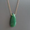 Collana Girocollo Con Catena Dorato Argento 925 E Avventurina Gocce Piatto Briolette Sfaccettate A Mano