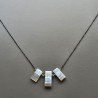 Collana Girocollo Con Catena Brunito Argento 925 E Opale Somalia Forma Rettangolo Baguette Piatto A Mano