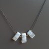 Collana Girocollo Con Catena Brunito Argento 925 E Opale Somalia Forma Rettangolo Baguette Piatto A Mano