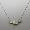 Collana Girocollo Con Catena Dorato Argento 925 E Prehnite Taglio Laser Sassi Sfaccettate A Mano
