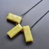 Collana Girocollo Con Catena Brunito Argento 925 E Giada Limone Taglio Rettangolo Baguette Sfaccettate A mano