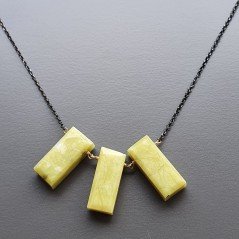 Collana Girocollo Con Catena Brunito Argento 925 E Giada Limone Taglio Rettangolo Baguette Sfaccettate A mano