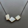 Collana Girocollo Con Catena Brunito Argento 925 E Pietra Di Luna (Adularia) Taglio Sassi Sfaccettate A mano
