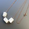 Collana Girocollo Con Catena Oro Rosa Argento 925 E Aulite Sassi Taglio Laser Sfaccettate A Mano