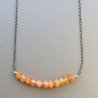 Collana Girocollo Con Catena Brunito Argento 925 E Corniola Rondelle Sfaccettate A Mano