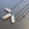 Collana Girocollo Con Catena Brunito Argento 925 E Opale Dendritica Rettangolo Baguette Sfaccettate A Mano