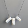 Collana Girocollo Con Catena Brunito Argento 925 E Opale Dendritica Rettangolo Baguette Sfaccettate A Mano