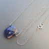 Collana Girocollo Con Catena Rodiato Argento 925 E Sodalite Forma D Fantasia Sfaccettato A Mano