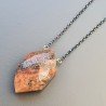 Collana Girocollo Con Catena Brunito Argento 925 E Unakite Forma Rombo Sfaccettato A Mano