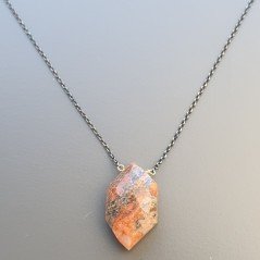 Collana Girocollo Con Catena Brunito Argento 925 E Unakite Forma Rombo Sfaccettato A Mano Collana Girocollo Con Catena Brunito Argento 925 E Unakite Forma Rombo Sfaccettato A Mano