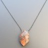Collana Girocollo Con Catena Brunito Argento 925 E Unakite Forma Rombo Sfaccettato A Mano
