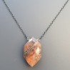 Collana Girocollo Con Catena Brunito Argento 925 E Unakite Forma Rombo Sfaccettato A Mano