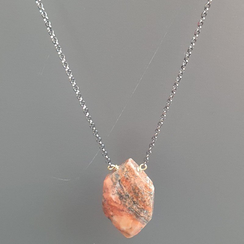 Collana Girocollo Con Catena Brunito Argento 925 E Unakite Forma Rombo Sfaccettato A Mano Collana Girocollo Con Catena Brunito Argento 925 E Unakite Forma Rombo Sfaccettato A Mano