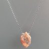 Collana Girocollo Con Catena Brunito Argento 925 E Unakite Forma Rombo Sfaccettato A Mano