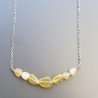 Collana Girocollo Con Catena Rodiato Argento 925 E Opale Ethiopia Sassi Liscio A Mano