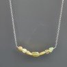 Collana Girocollo Con Catena Rodiato Argento 925 E Opale Ethiopia Sassi Liscio A Mano