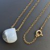 Collana Girocollo Con Catena Dorato Argento 925 E Opale Somalia Gocce Cuore Piatto Sfaccettato A Mano